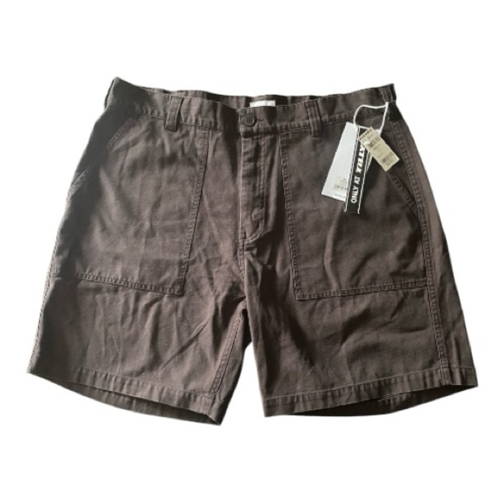 NWT-OBEY-MENS BROWN UTILITY SHORTS-SIZE 36